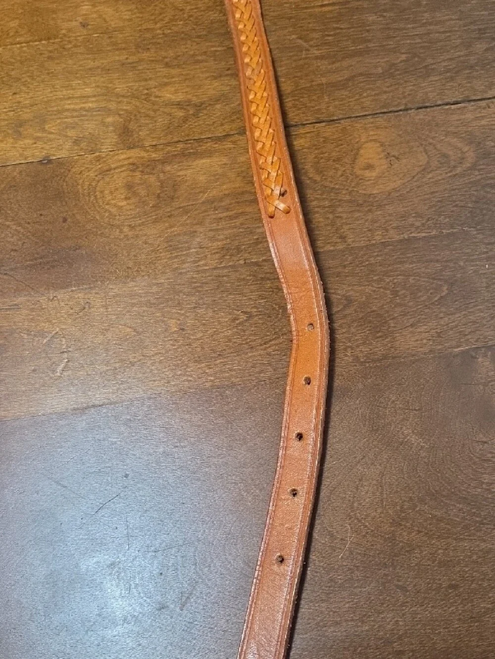 Braided Leather Belt Blank Brown Mens Size 34 Western